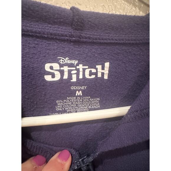 Disney Stitch State of Mind Blue Full Zip Jacket Hoodie M - Picture 3 of 5